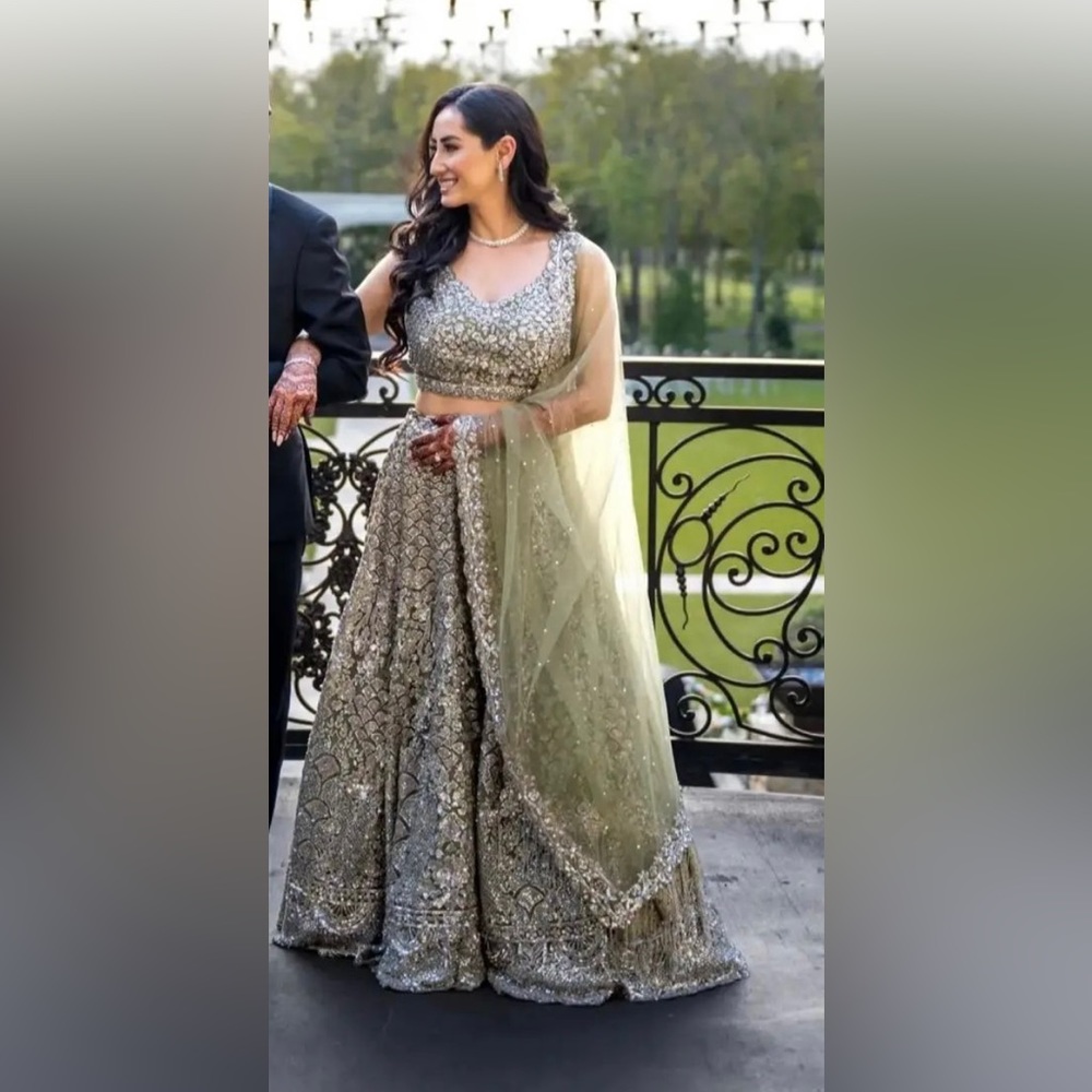 SEEMA GUJRAL Moss Green Lehenga Set
